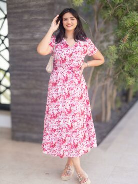 Robe Fleuri Demi Manche