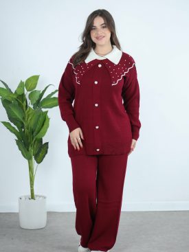 Set Laine Flora - Rouge, Taille 46
